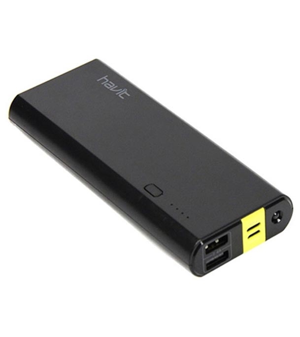 PowerBank 10000 mAh 2 ports USB lecteur mp3 noir HV-PB8804
